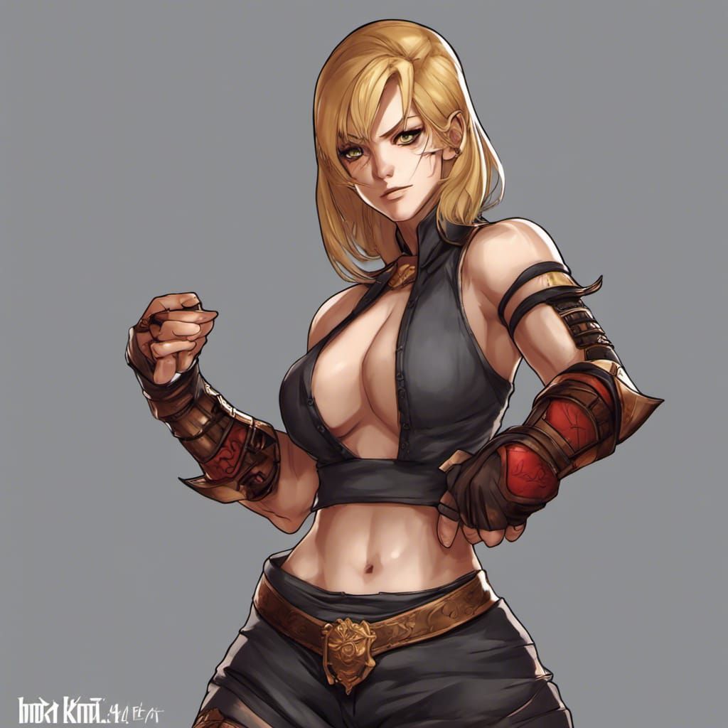 Anime-Style Mortal Kombat Blonde Warrior