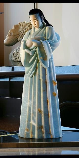 Marble Statue of Japanese Goddess Ame-no-Uzume.