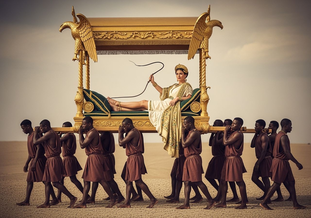 Opulent Roman Empress on Imperial Chaise Lounge