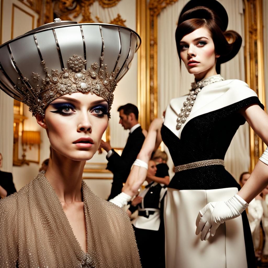 1960s Fashion Show: Givenchy Couture, Photorealistic Style