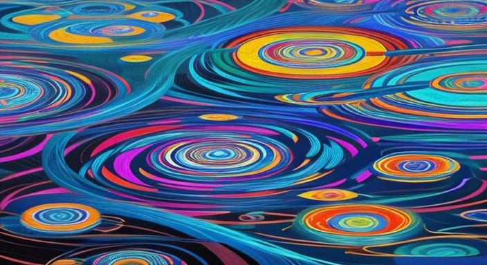 Psychedelic River in a Kaleidoscopic Garden