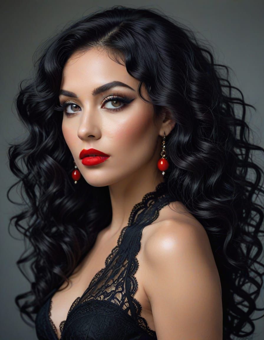 Voluptuous Woman in Lacy Lingerie