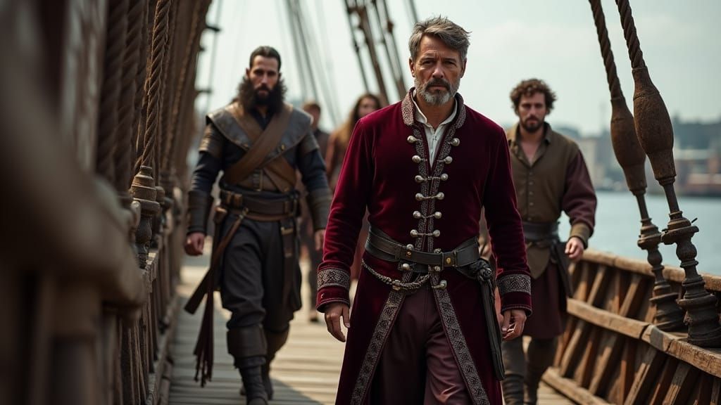 Galleon Captain in Medieval Liverpool, England