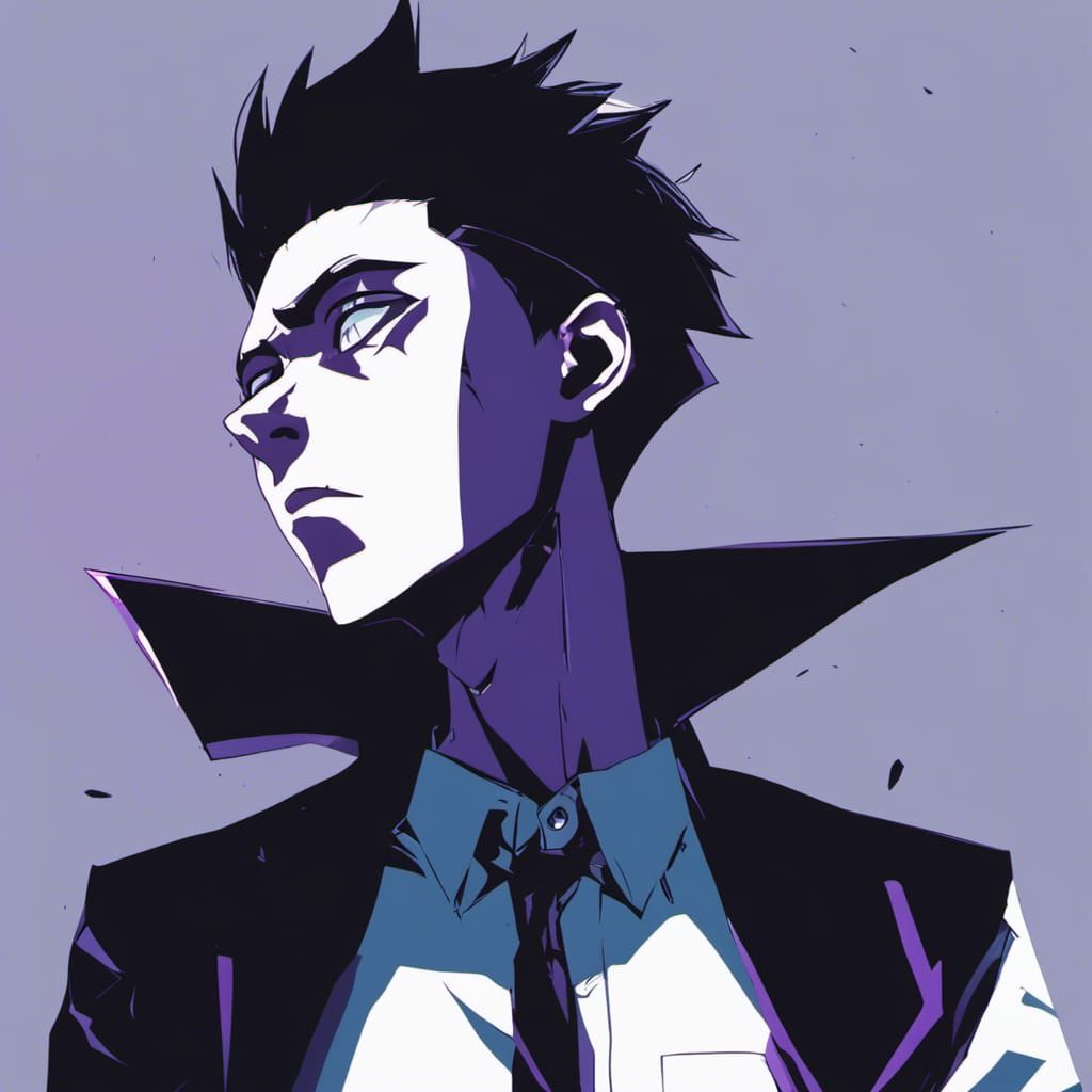 Shadowy Psychic Figure with Lightning, Minimalist Vector Art