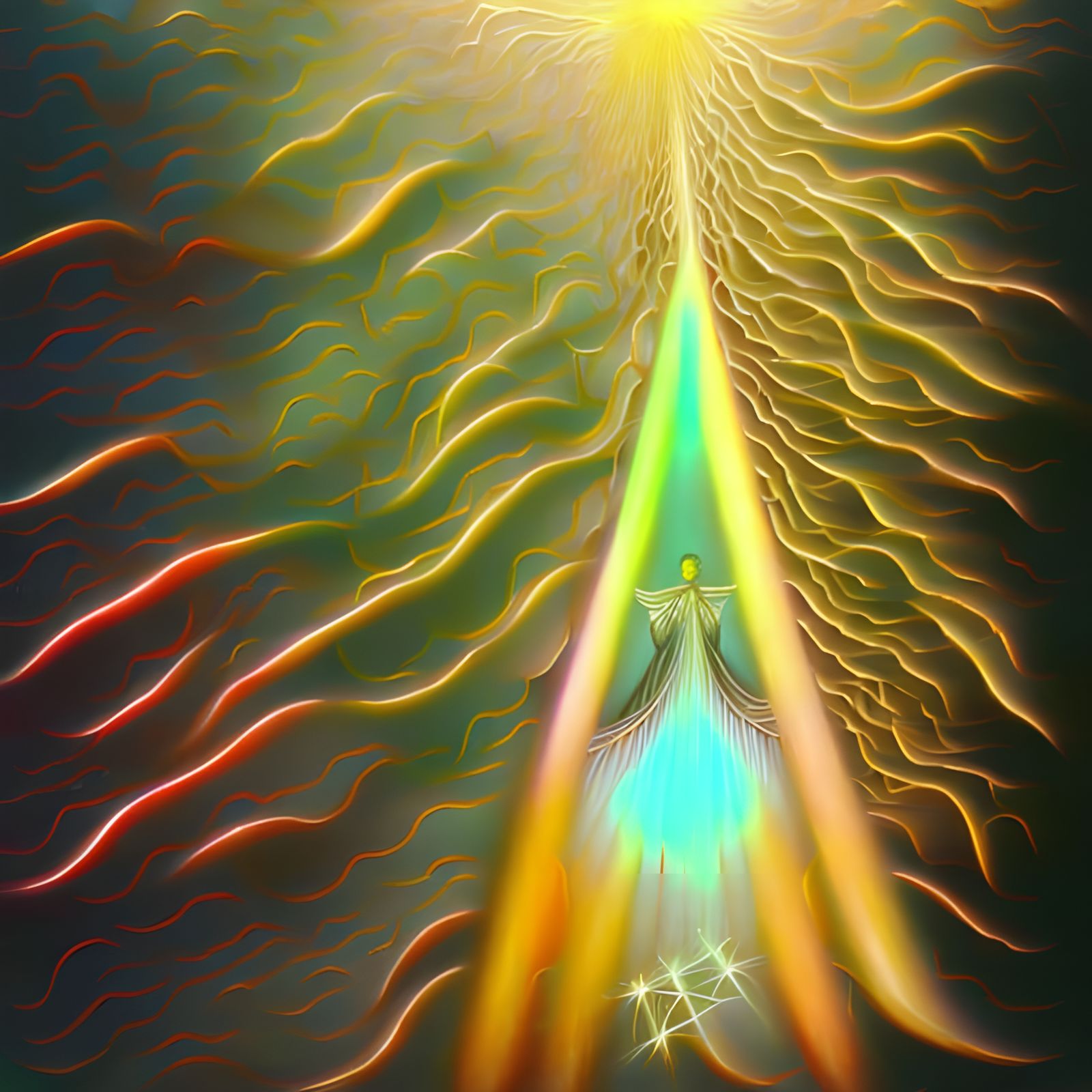 Dreamlike World with Magical Light Rays