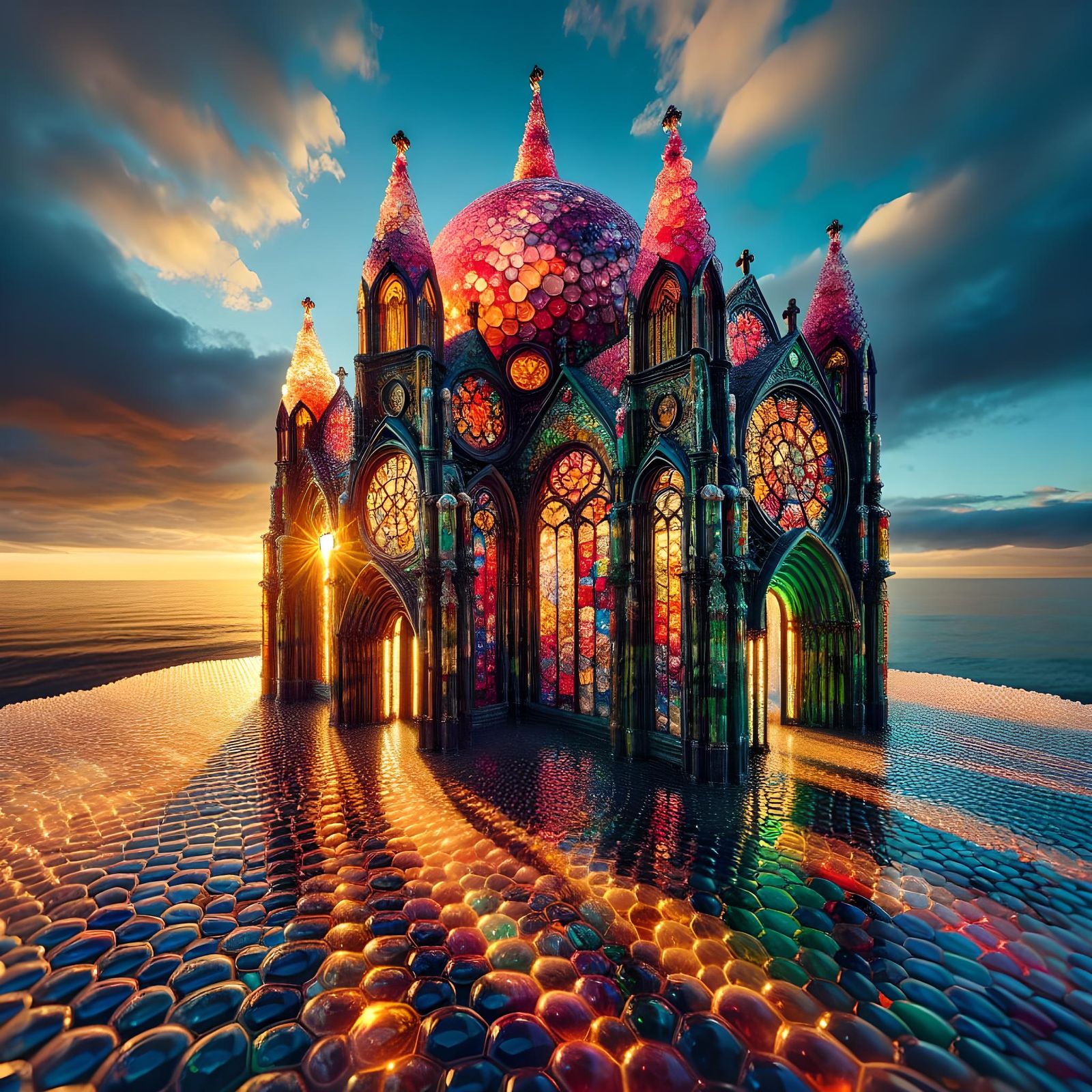 Bubble Wrap Cathedral in Stained Glass