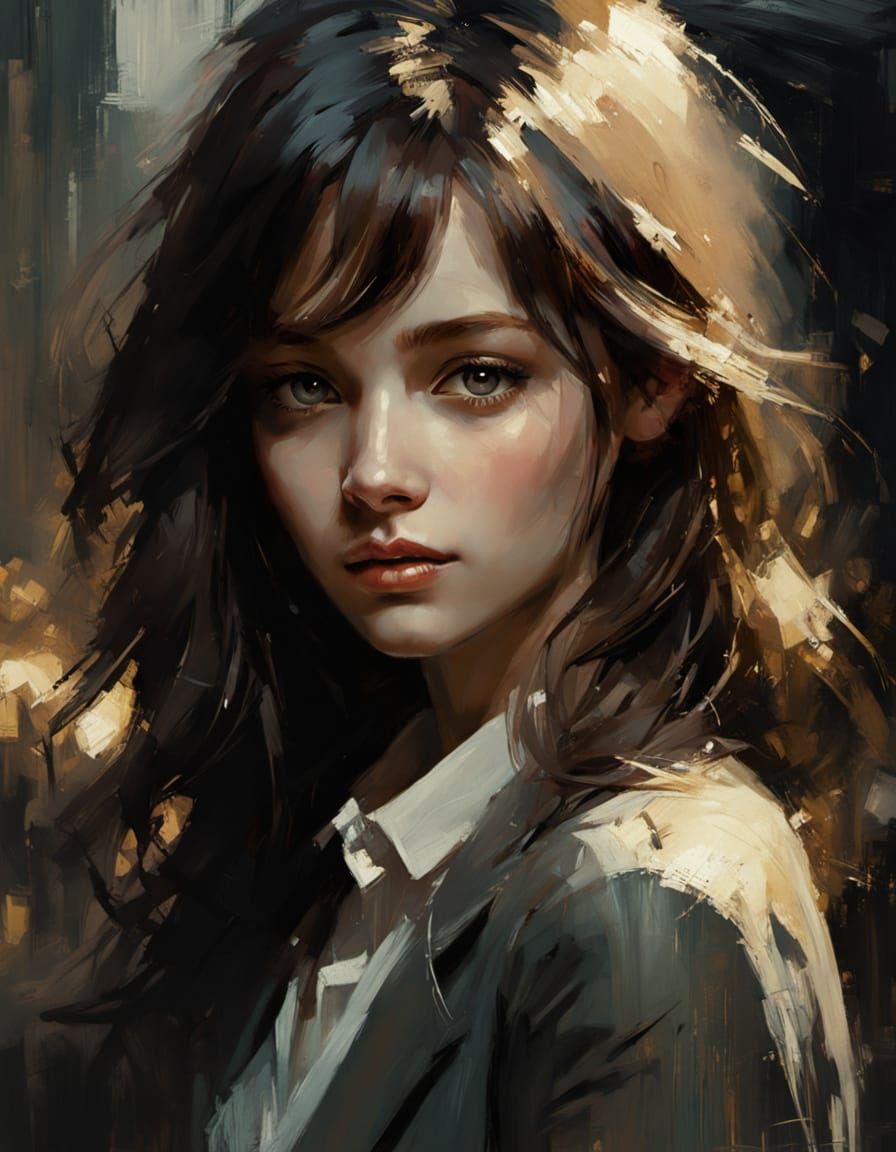 Photorealistic Portrait of a Young Woman with Gentle Smile