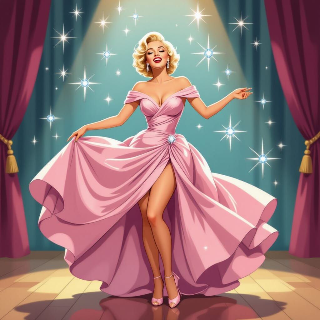 Marilyn Monroe in Diamonds: Old Hollywood Glamour