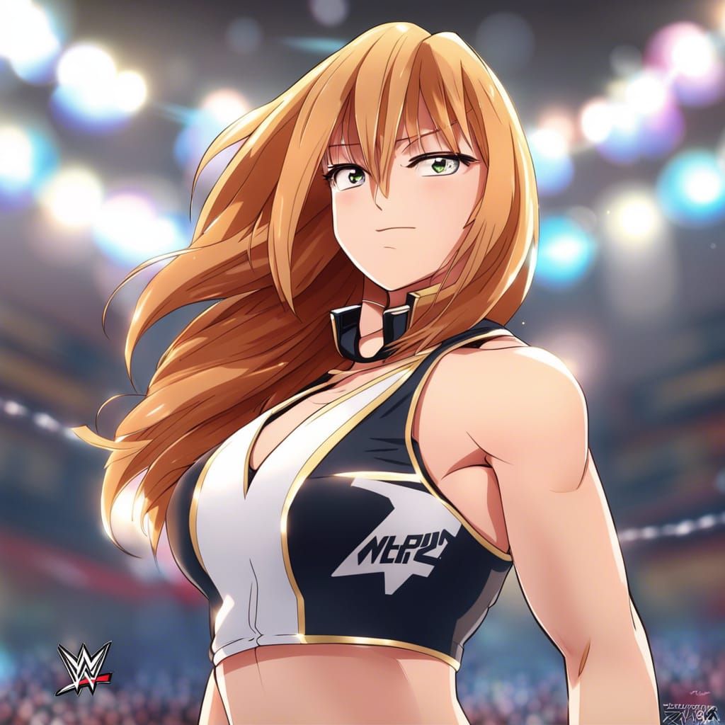 Blonde Anime Girl as a WWE Champion