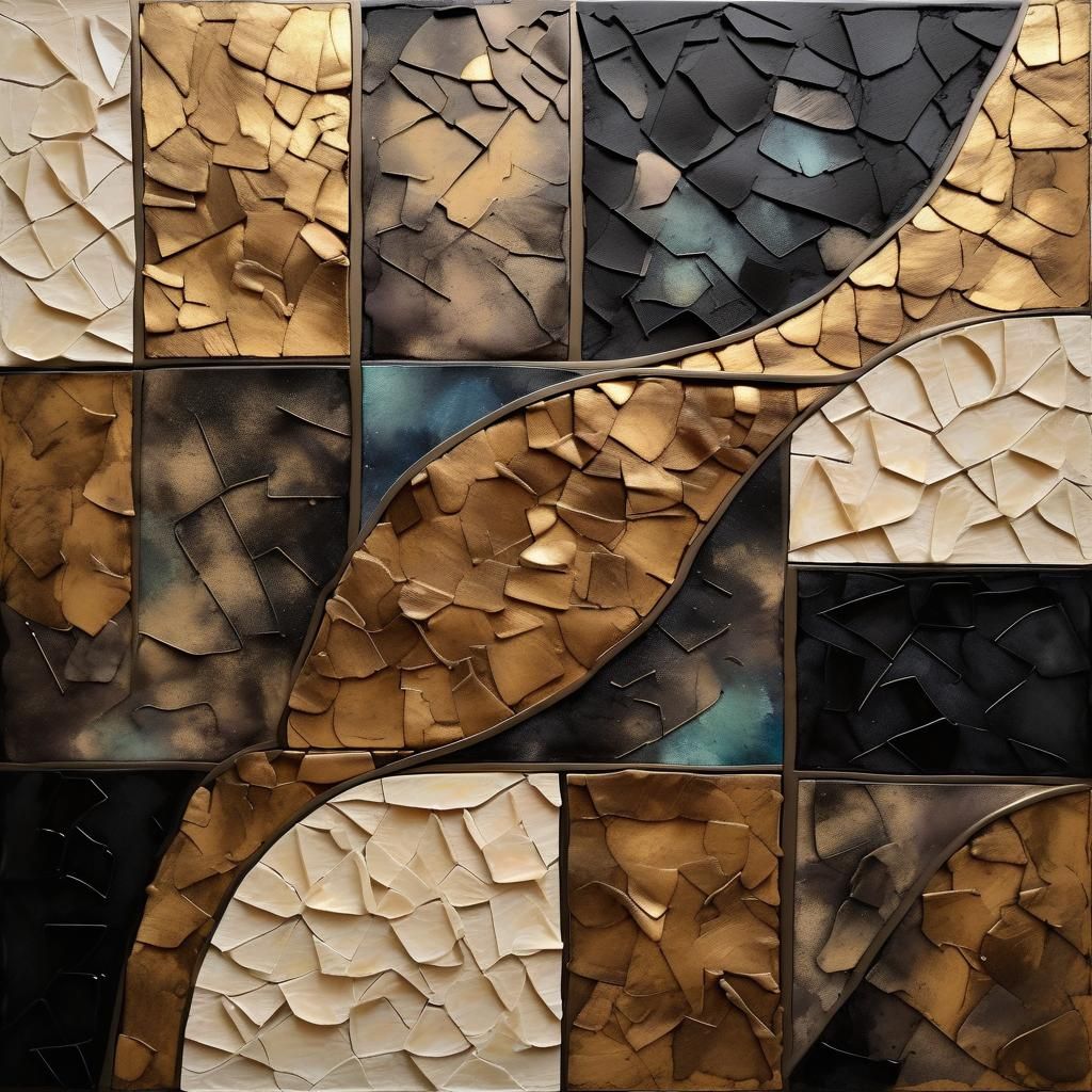 Geometric Abstract Art in Modern Rustic Style