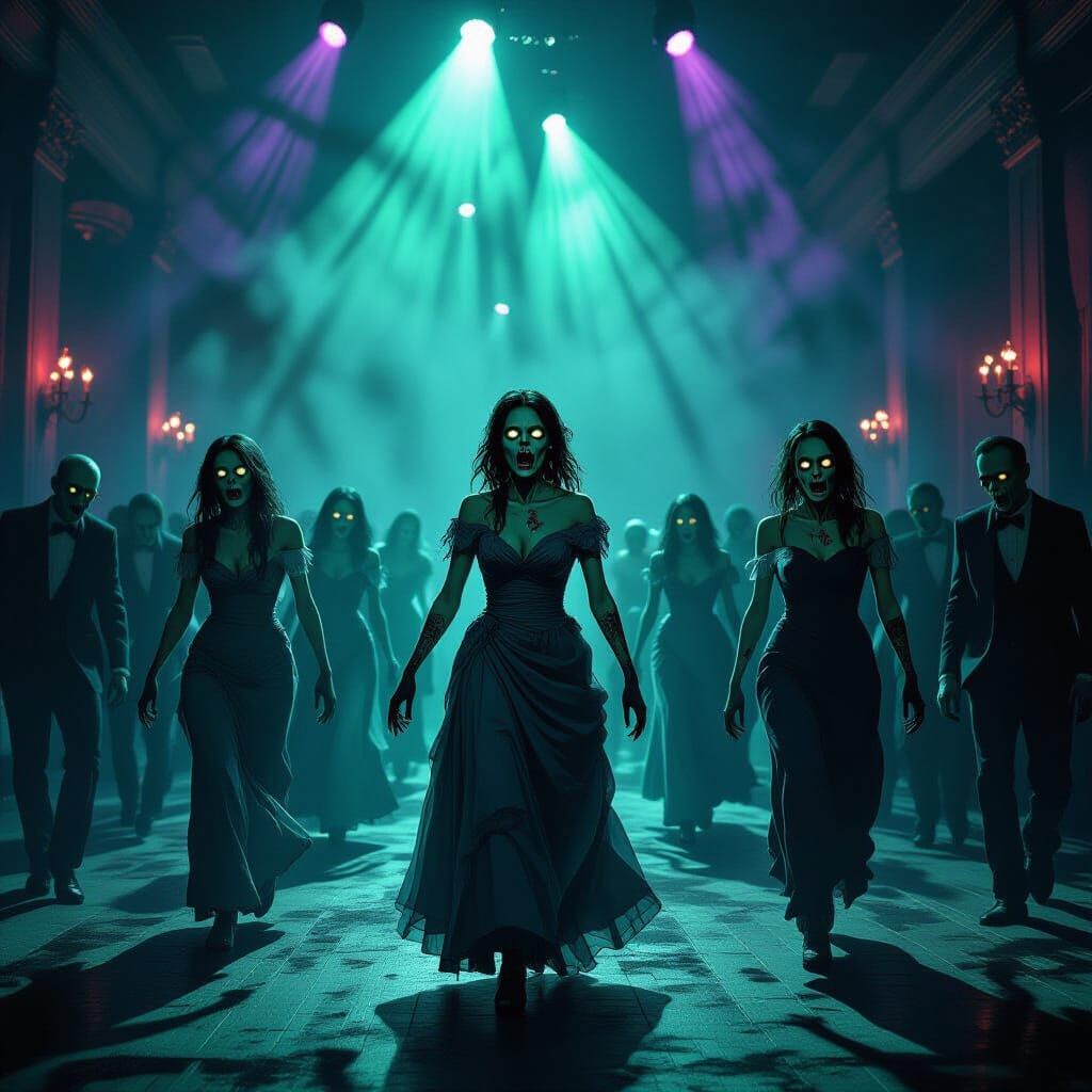 Zombie Prom Night in Decaying Ballroom