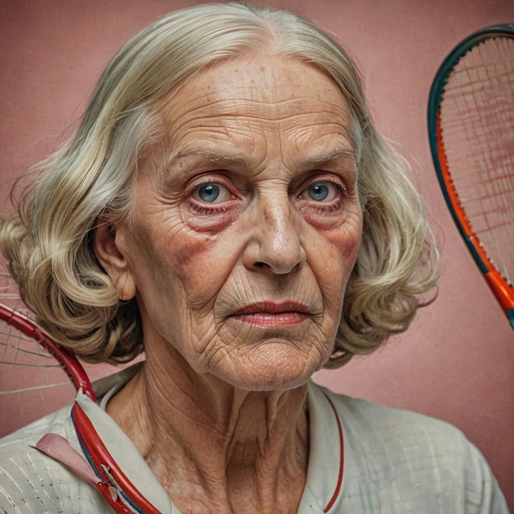 Transvestite Tennis Player in de Lempicka Style
