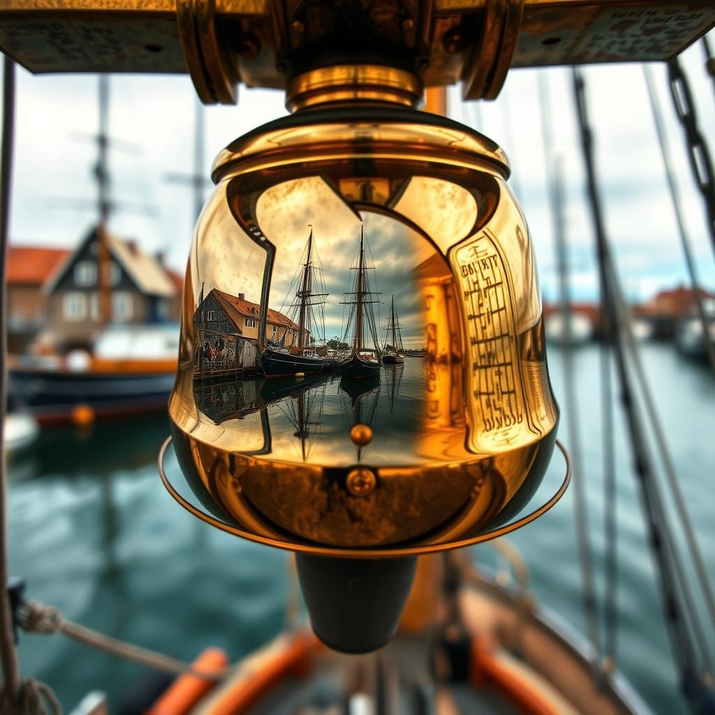 Surreal Harbour Reflection as Impasto Painting