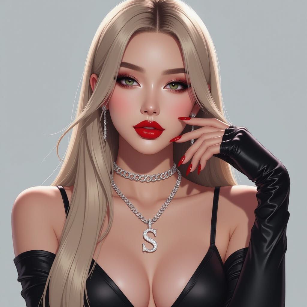 Glamorous Woman Portrait: Manhwa & Comic Realism
