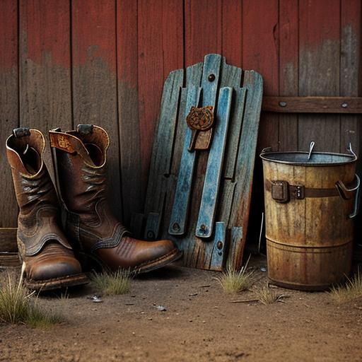 Rustic Still Life of Abandoned Western Town