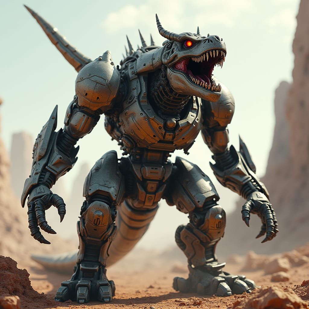 Cybernetic Dinobot Rises from Industrial Ruins