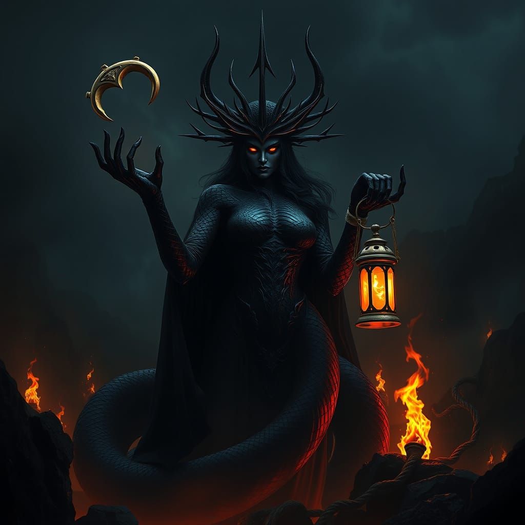 Goddess of Darkness Unveiled in Dark, Gothic Style