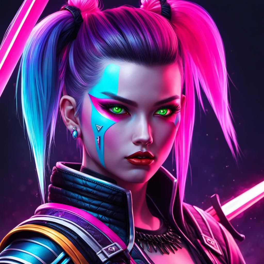 π§ππ€ΈββοΈ neon punk samurai, Jay Anacleto, Anna Dittmann, Artgerm