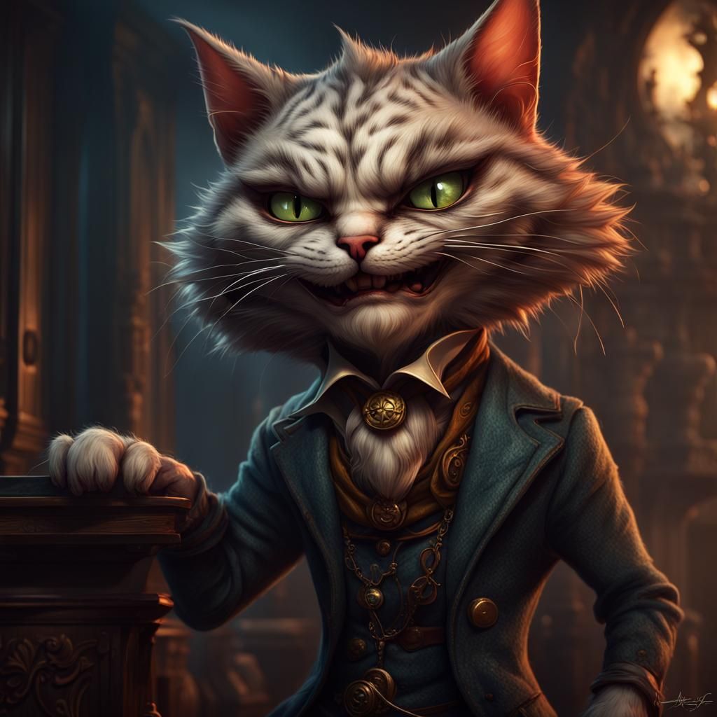 Sinister Feline: A Malevolent Cat in Digital Art