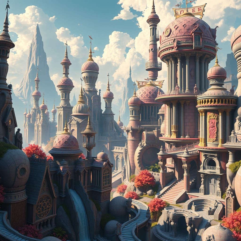 Cyberpunk Anime Fantasy Landscape in 8k