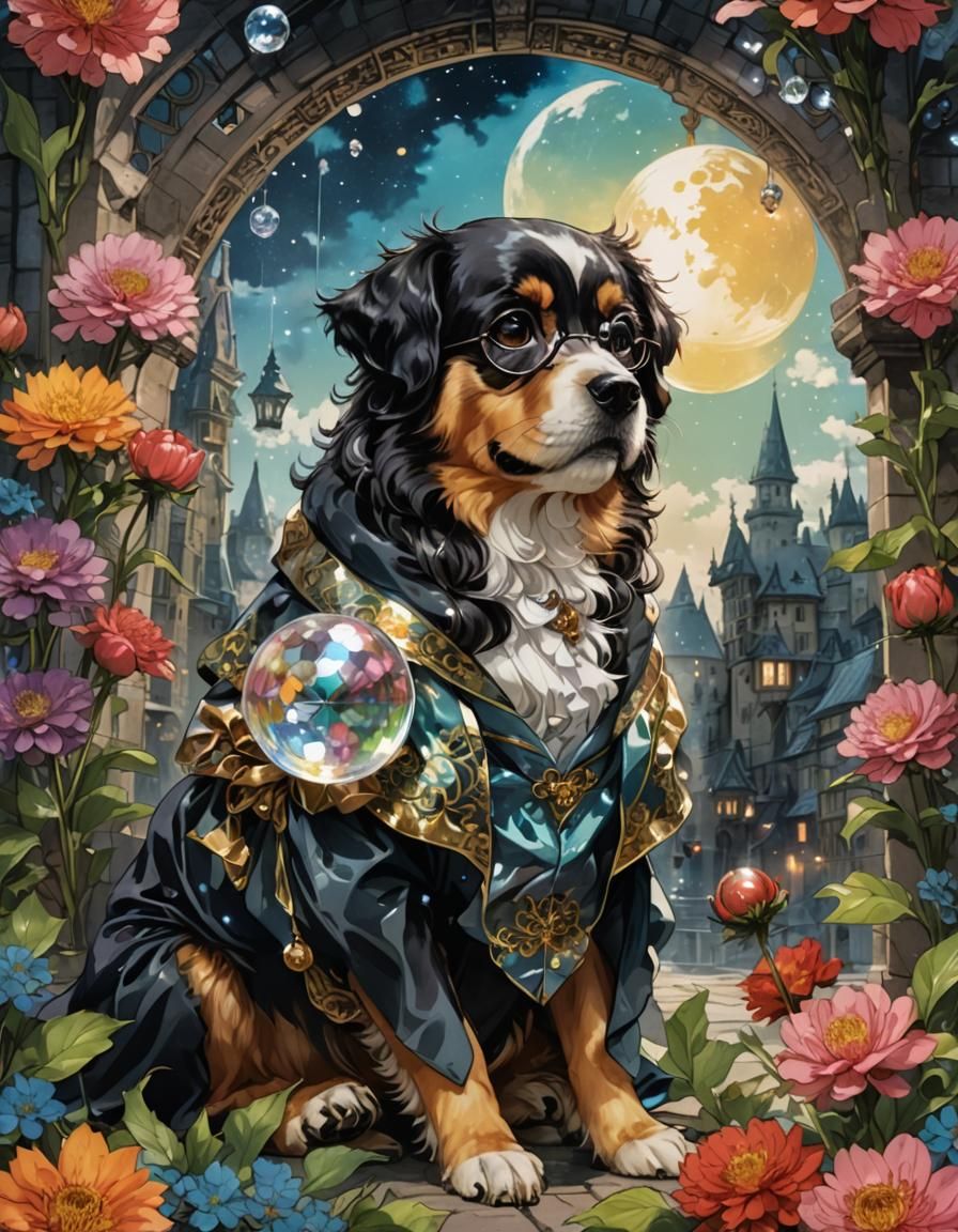 Cute Dog Magic Student in Glass City: Manga Art