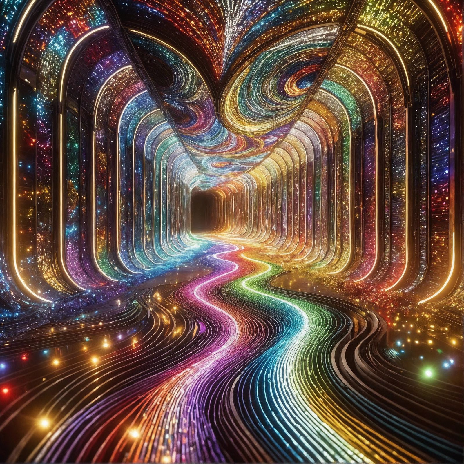 Luxurious LED Tunnel Interior Design