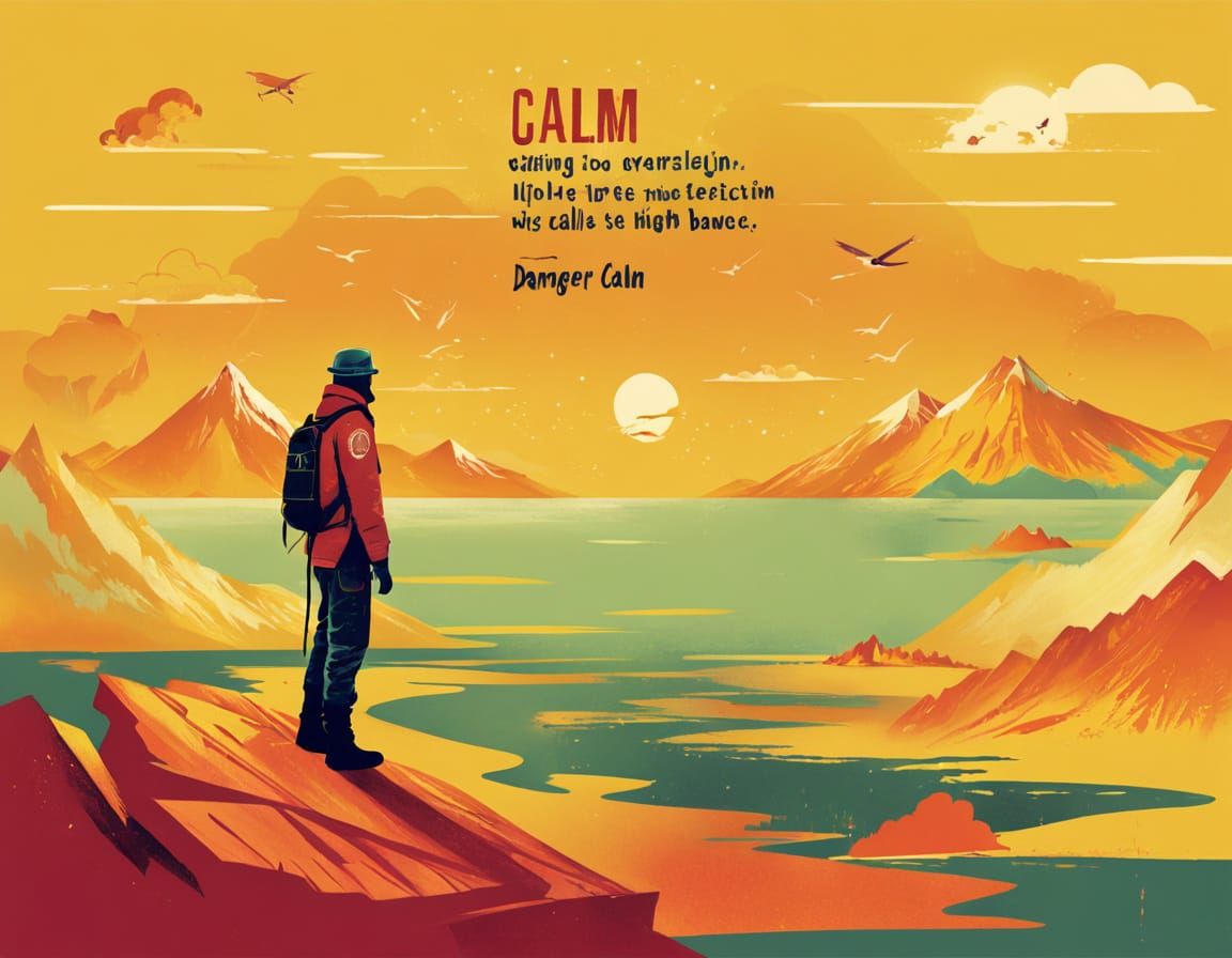 Surreal Landscape with Eclectic Elements and Calm Atmosphere