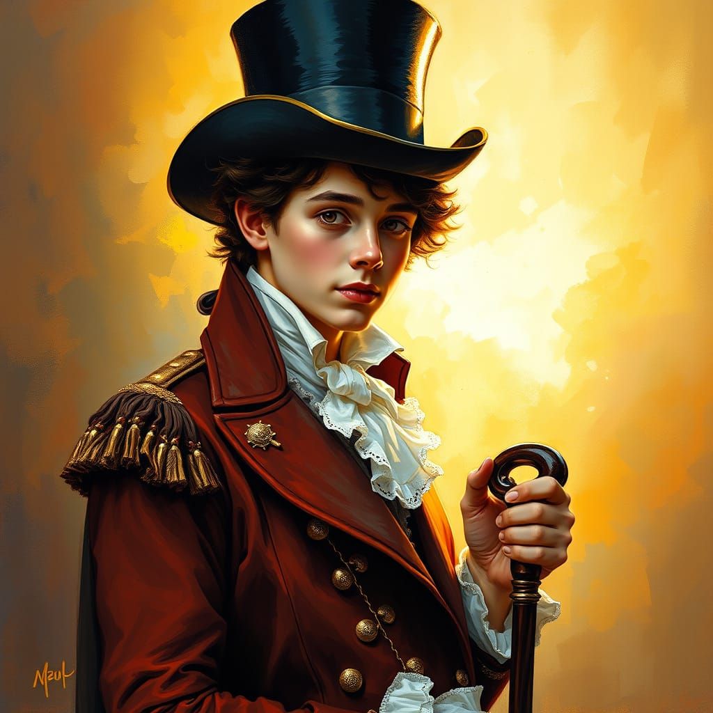 Georgian Gentleman Portrait in Impressionist Style