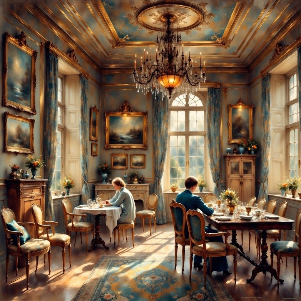 Cozy Danish Interior in Impressionist Style