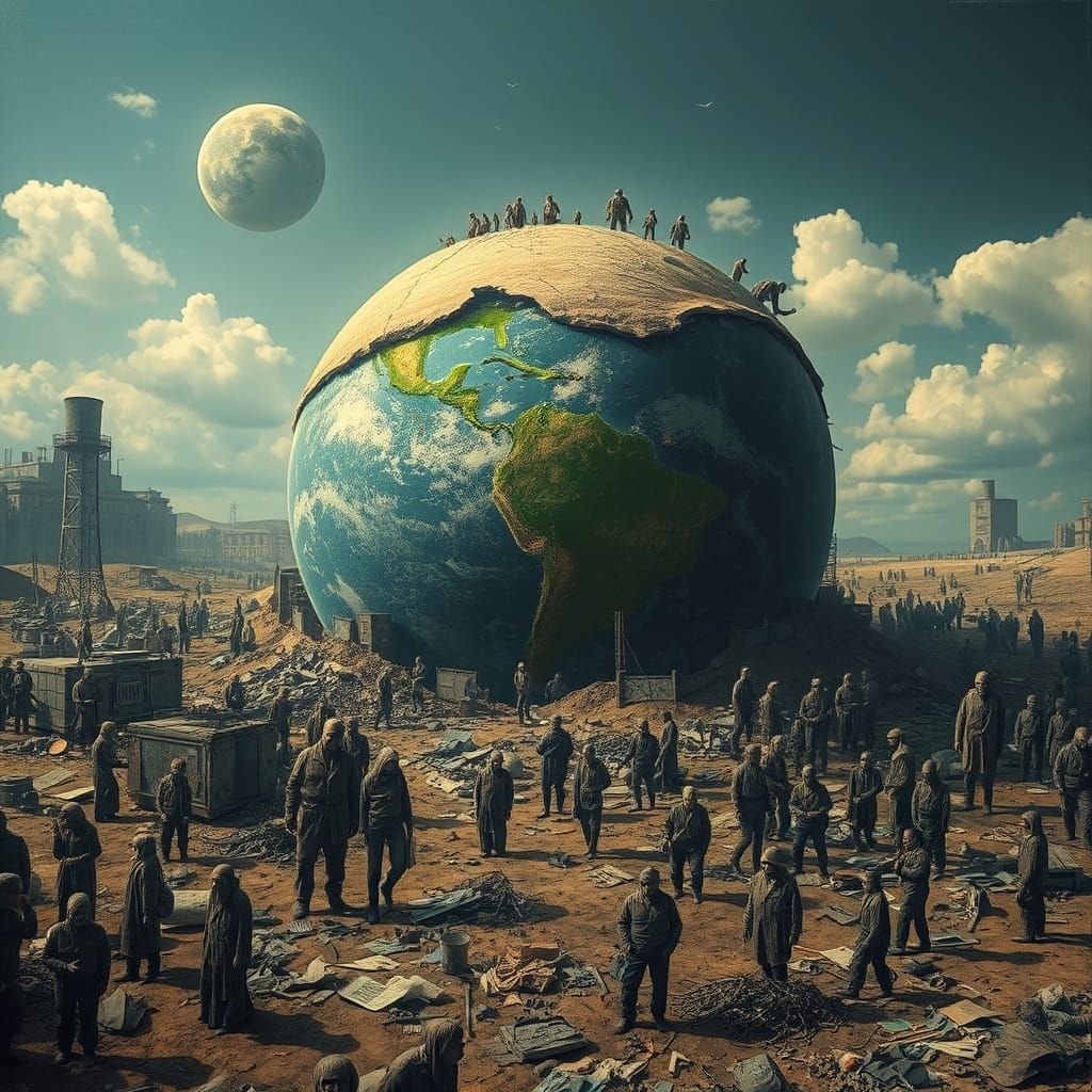 Dystopian Earth Ravaged in Haunting Surreal Style