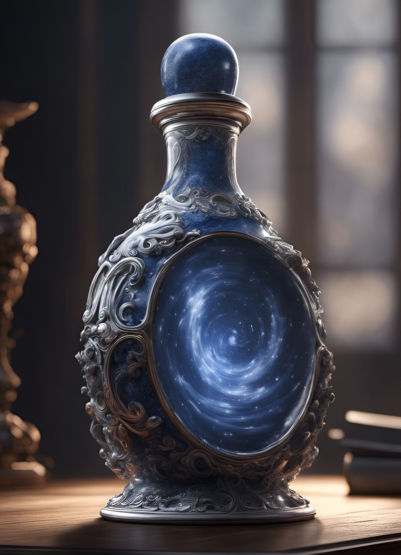 Swirling Galaxies in a Bottle: Hyperrealistic Art