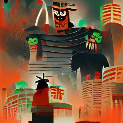 Futuristic Aku City from Samurai Jack