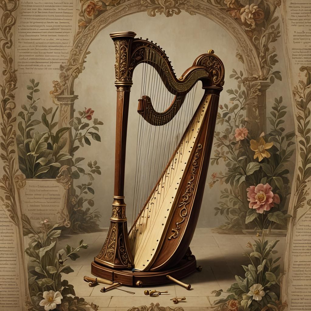 Biblical Musical Instruments: Detailed Classical Art