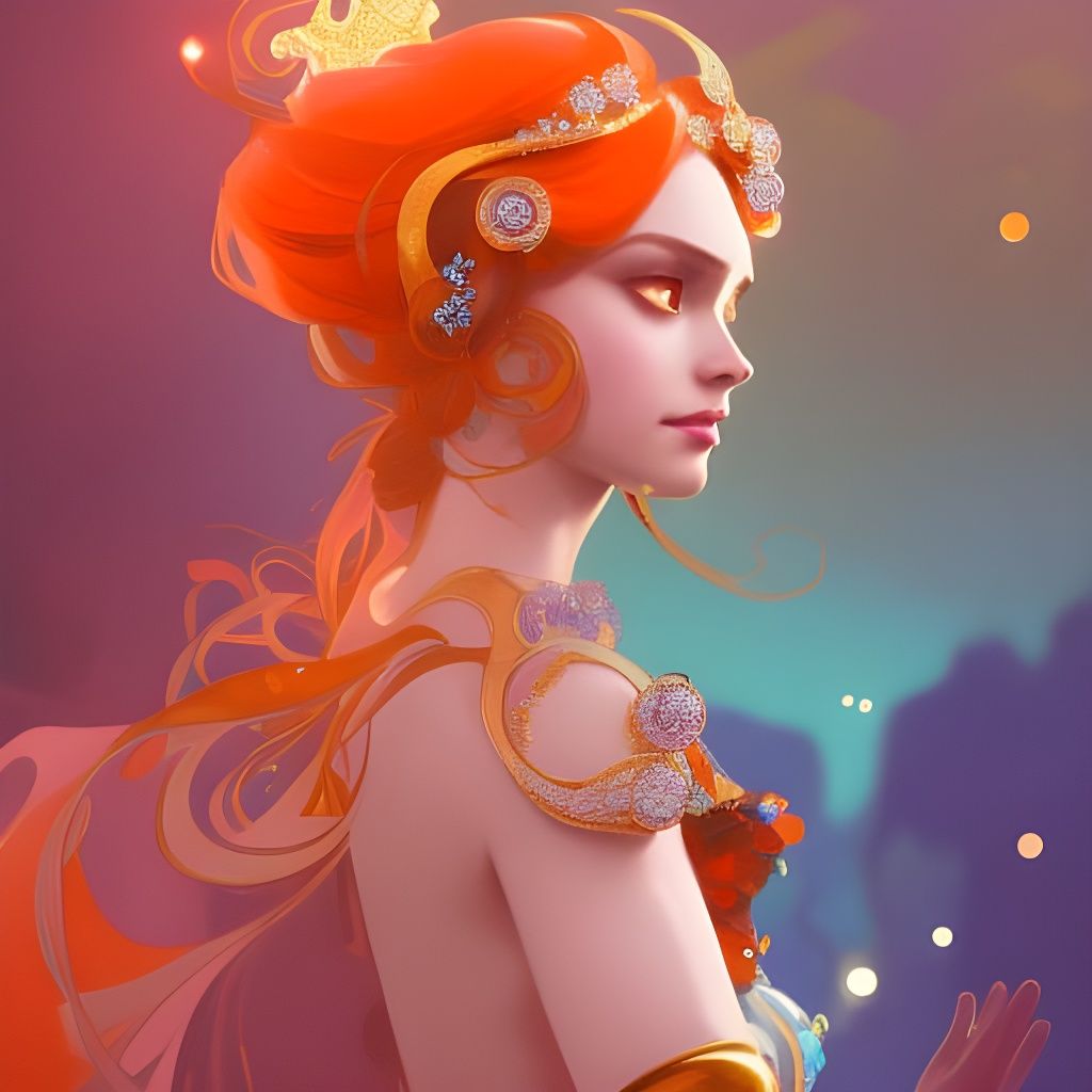 Jewel Princess Concept Art in Art Nouveau Style