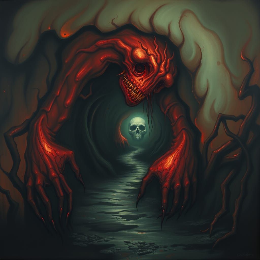 Surreal Mindscape Pathway to Despair