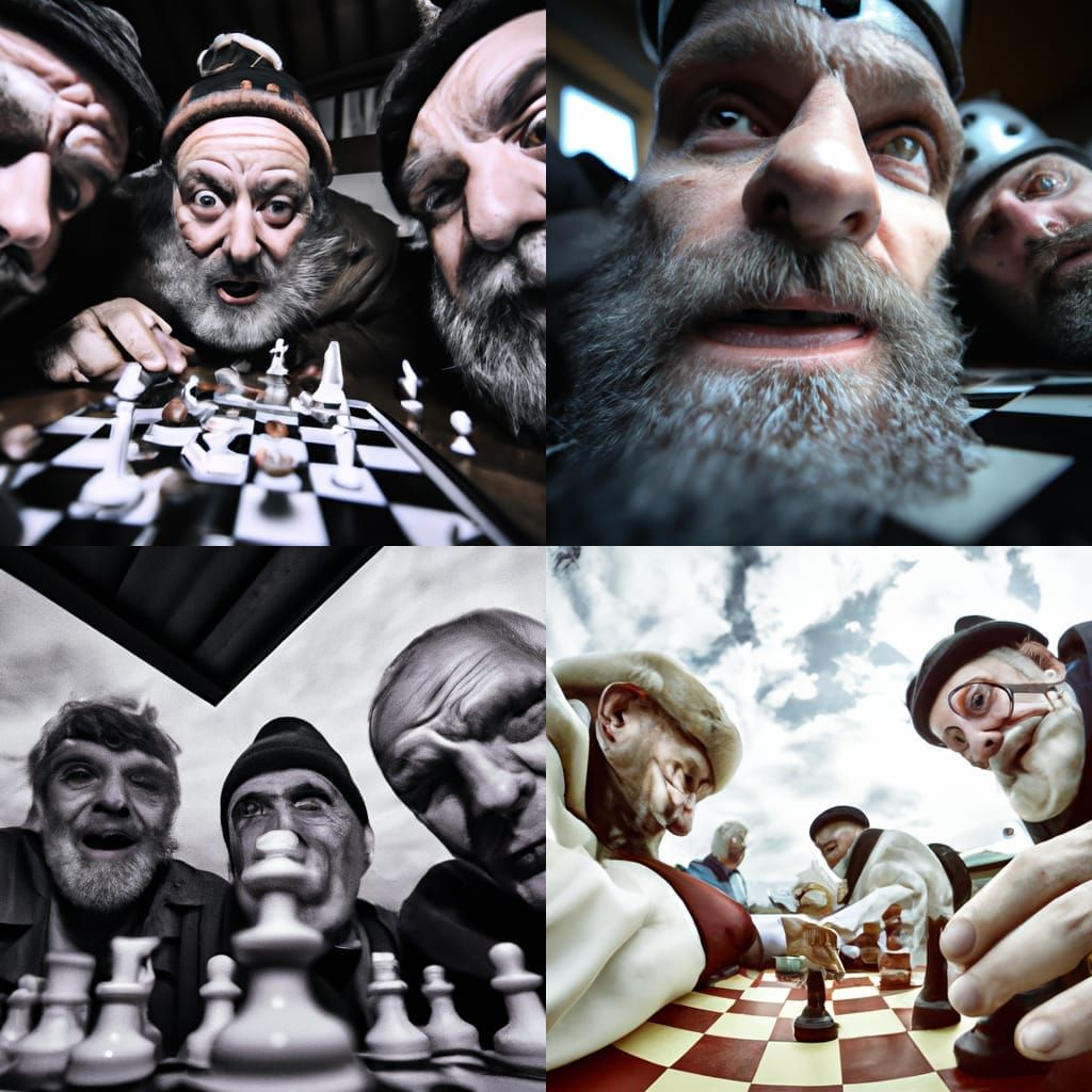 Zombies Play Chess: Portrait in Style of Jeffries