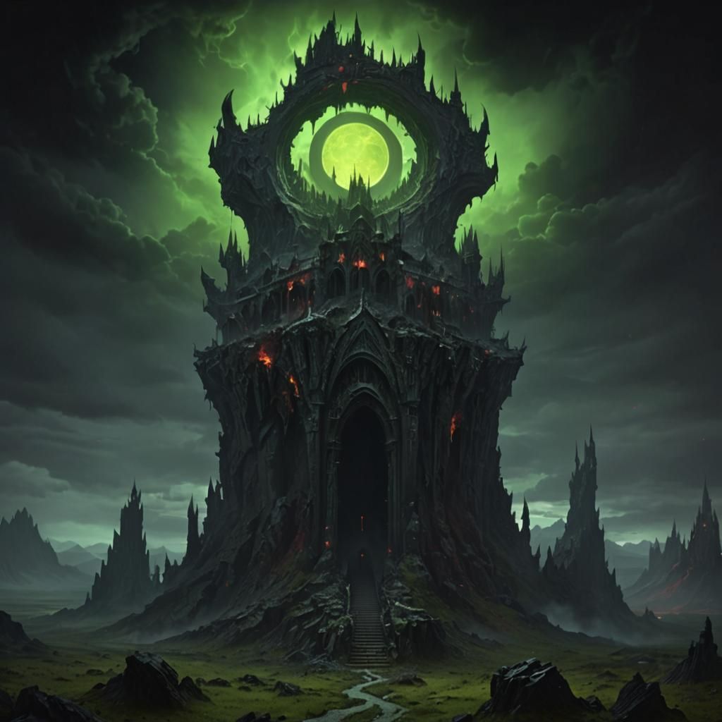 Epic Fantasy Tartarus Landscape in Gothic Style
