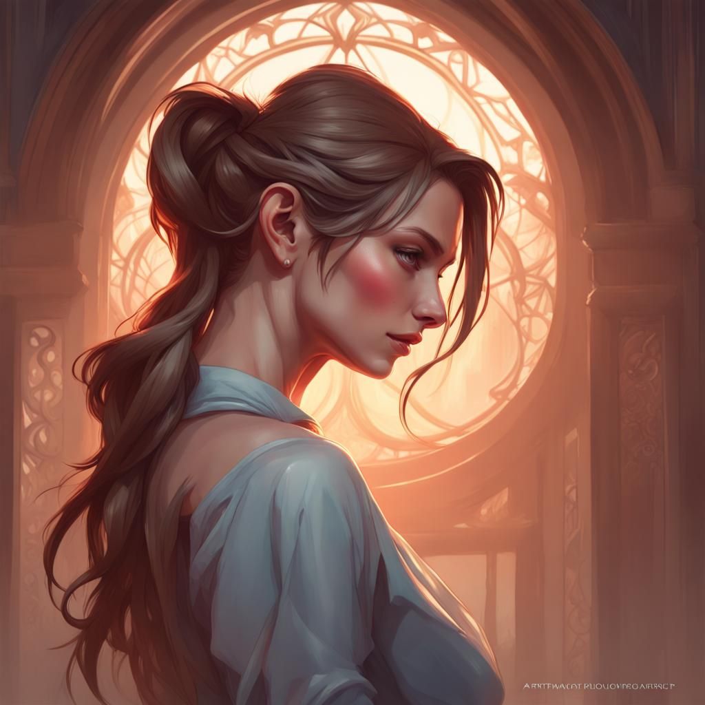 Playful Spanking Portrait in Hyperdetailed Style