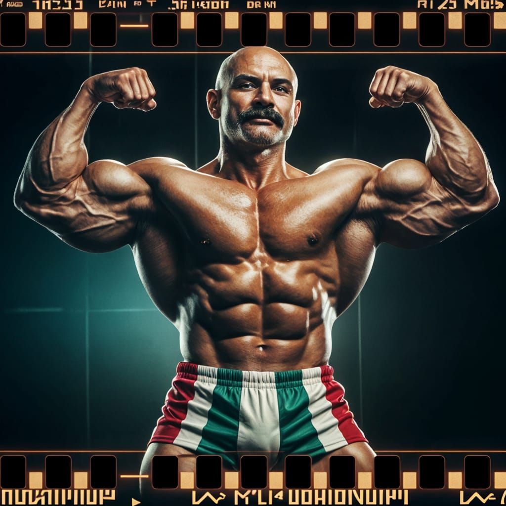 Mexican Bodybuilder in Cinematic Glory
