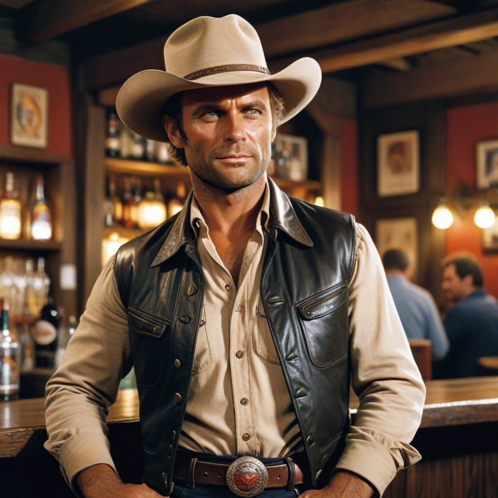 Terence Hill in a Western Saloon