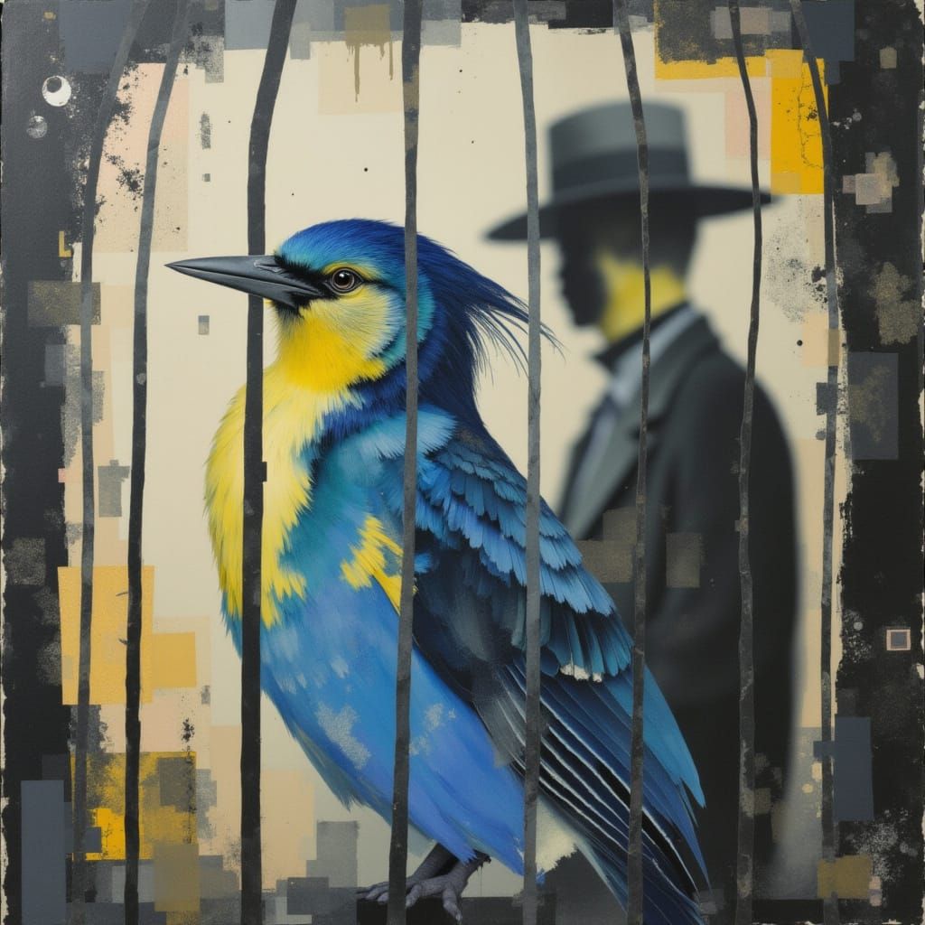 Blue Canary in Gilded Cage