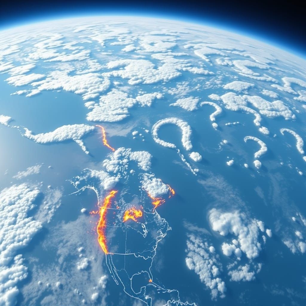 Earth from Space: Burning Continent, Question Mark Clouds