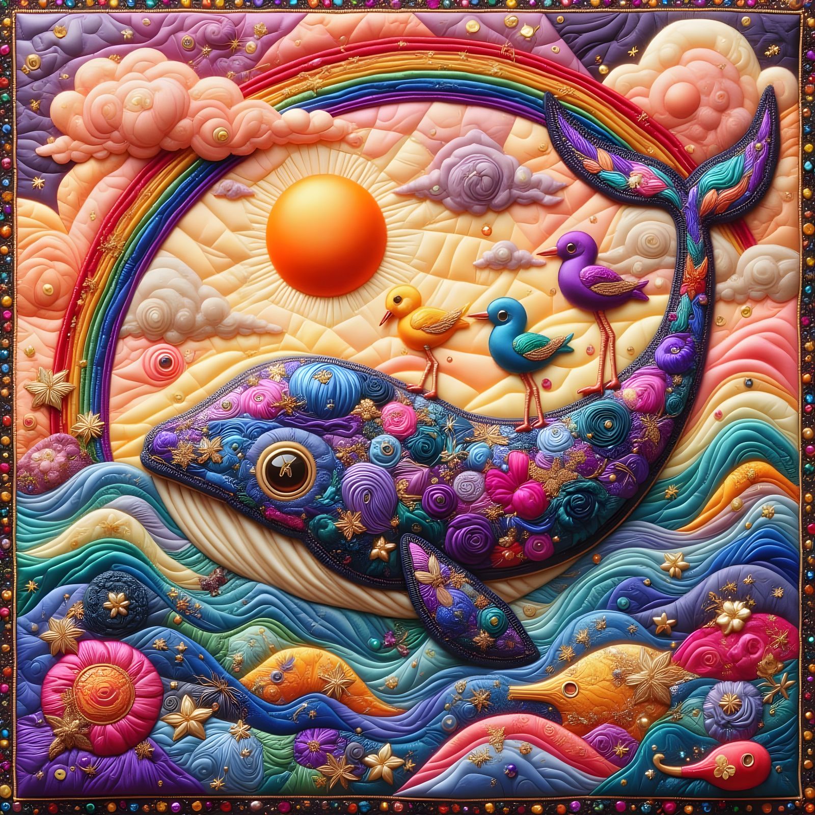 🌈🐳Whale of a Time Quilt 🧶