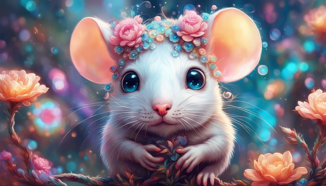 Charming Magical Rat Creature in Detailed Digital Art