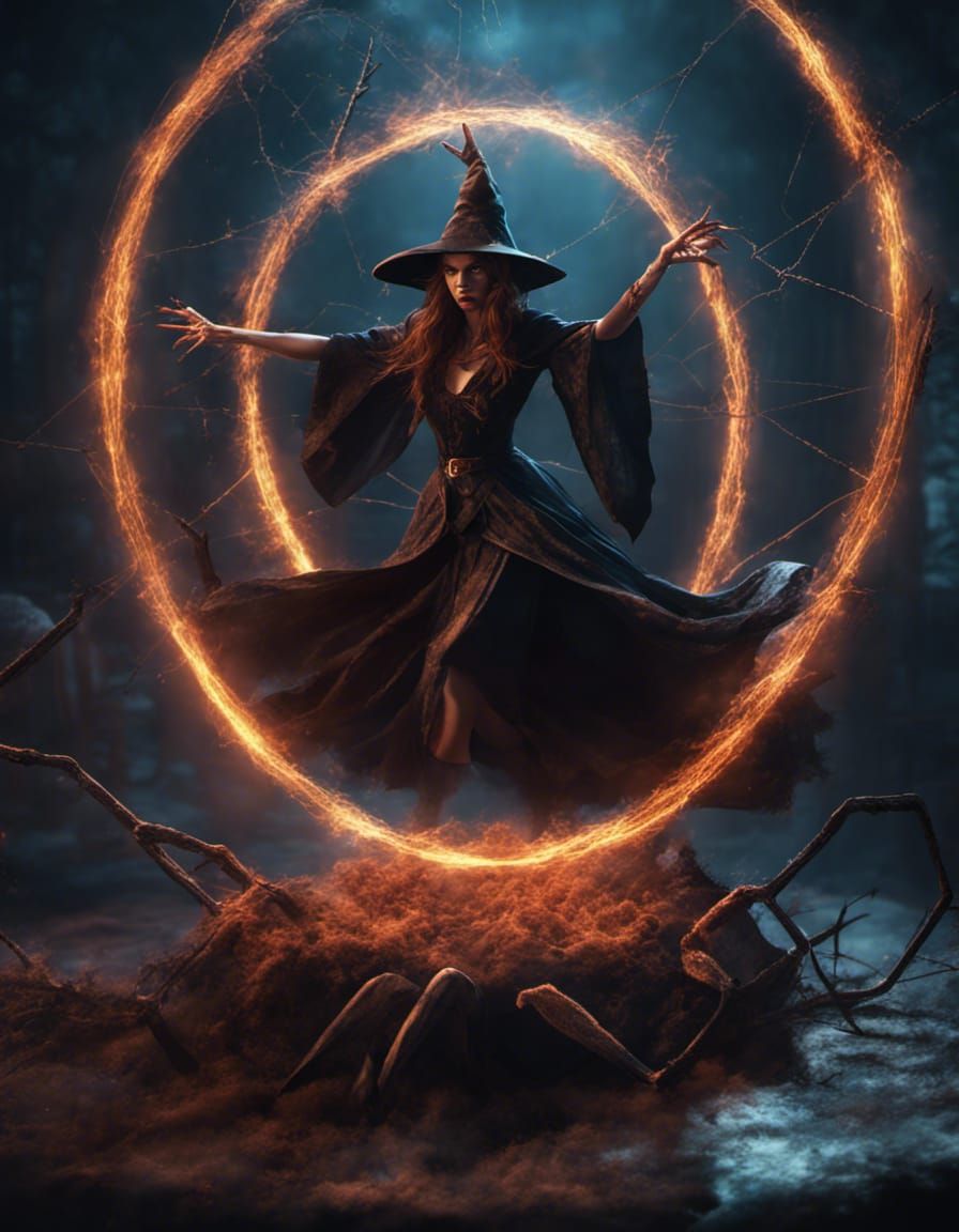 Spider Queen Witchcraft in Dark Fantasy Style