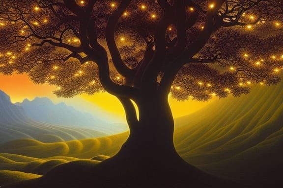 Mystic Lava Tree: Fantasy Art