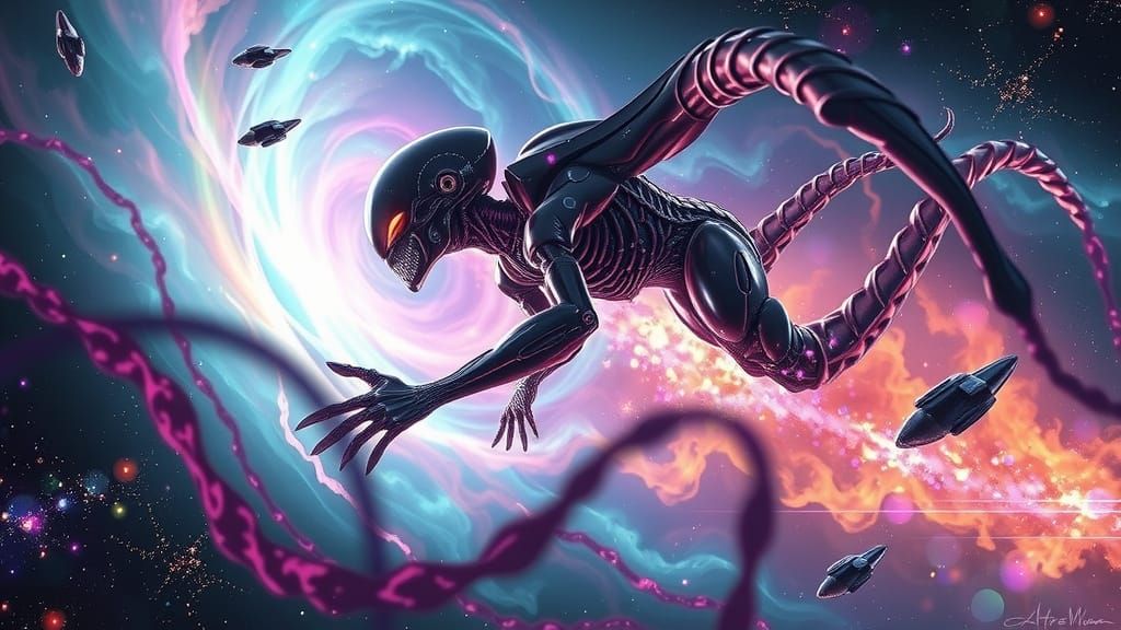 Cybernetic Alien Lifeform Unveils Nebulaic Origins