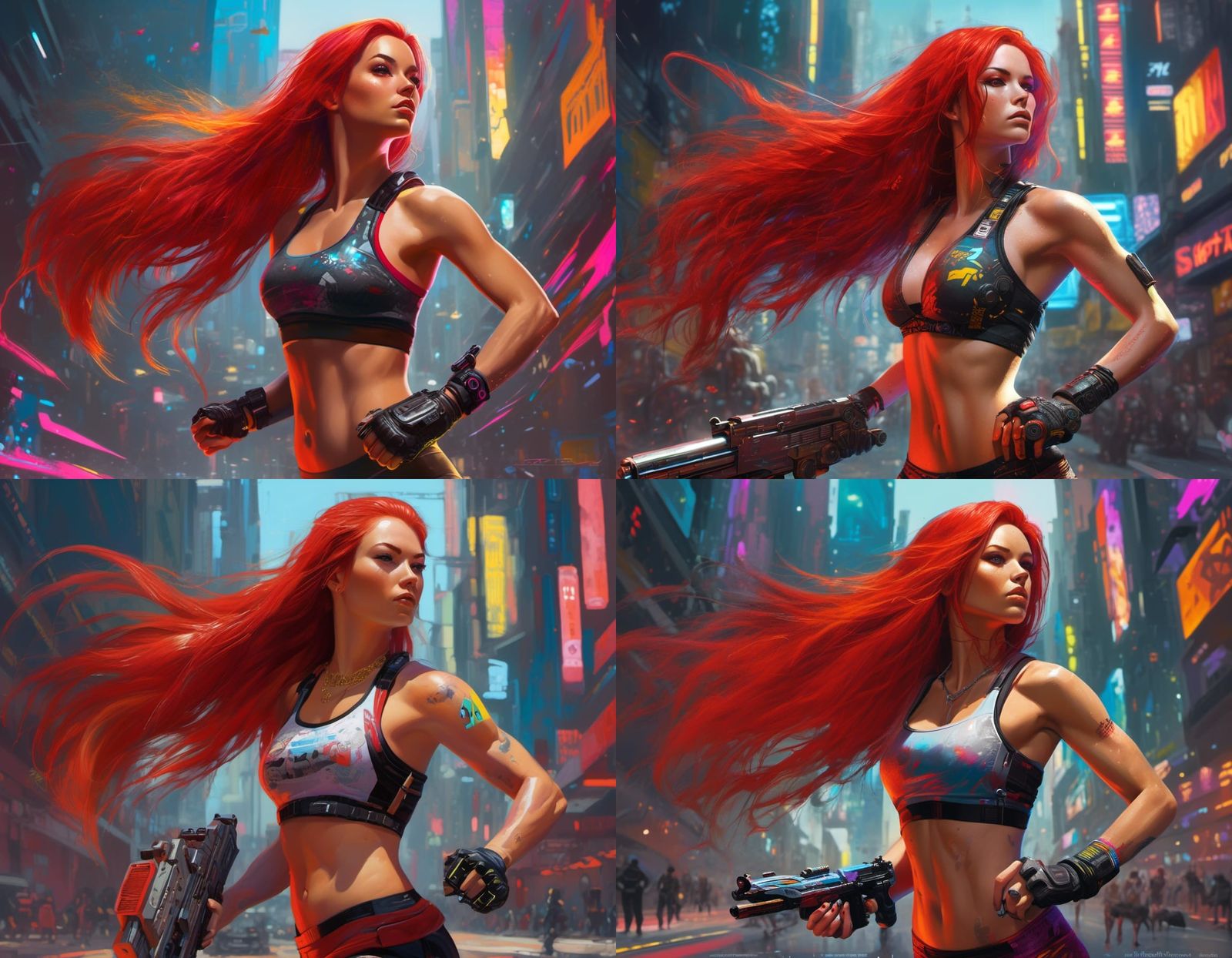 Cyberpunk Marathon Runner: Cybernetic Woman in Sports Magazi...