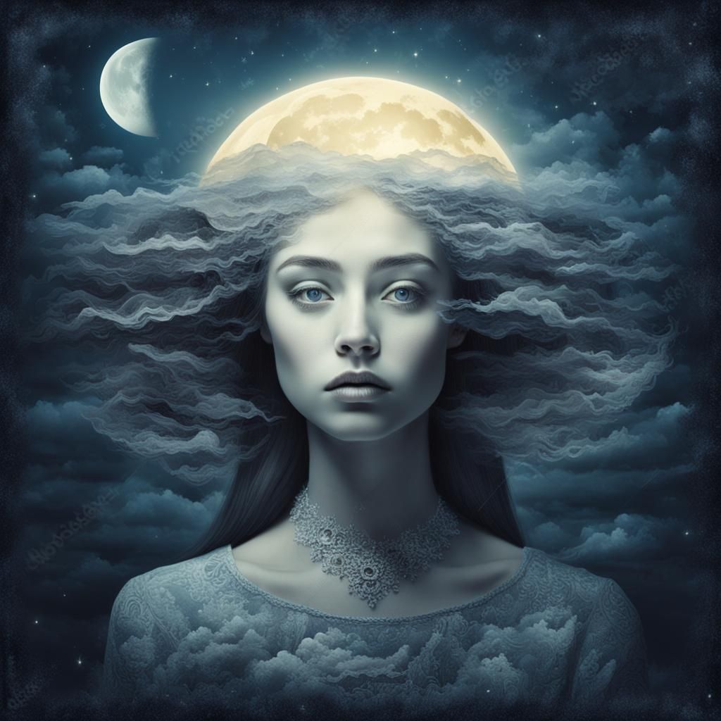 Moonlight Girl: A Surrealist Portrait