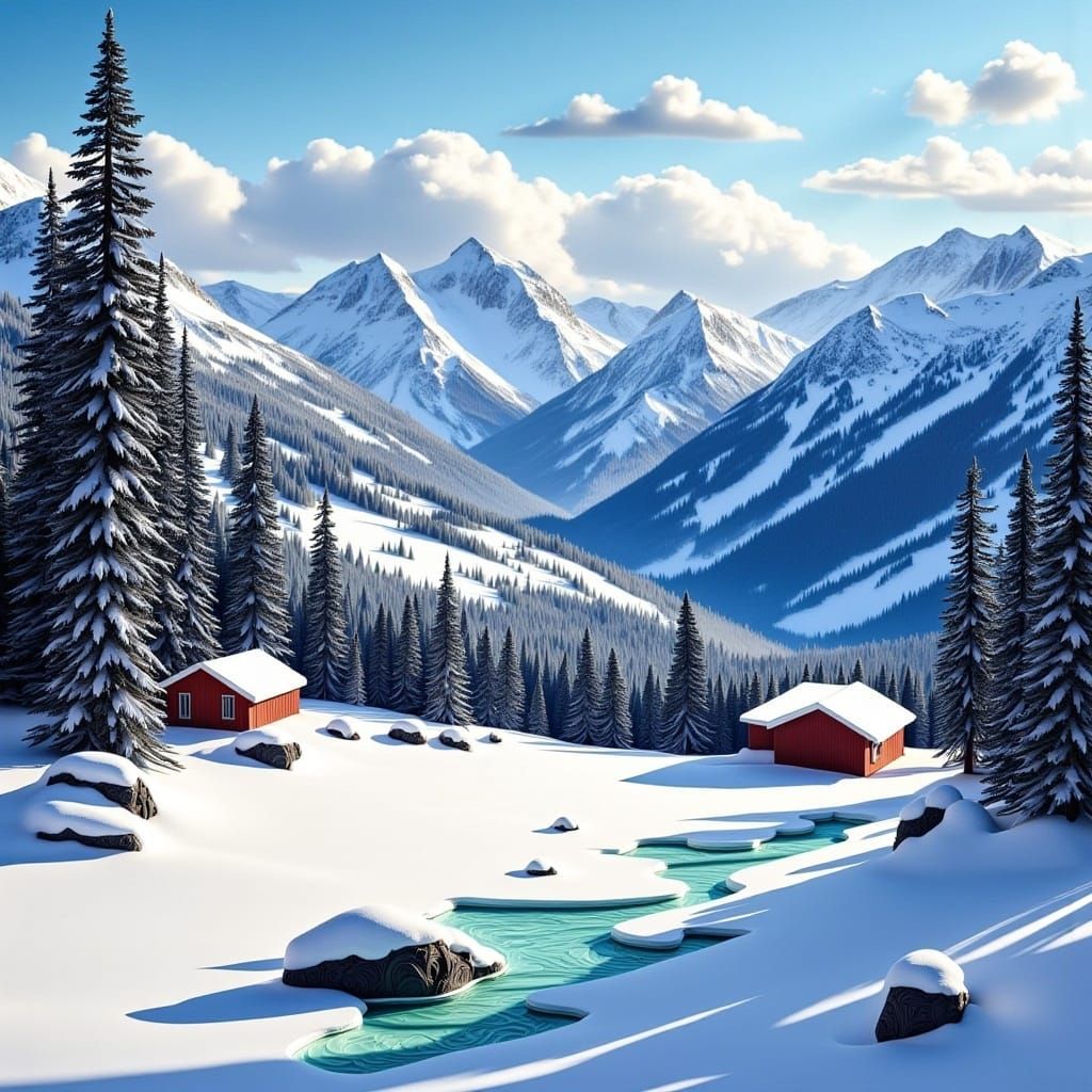 Quilled Winter Landscape with Intricate Paper Filigree